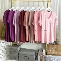 ราคา เสื้อฟรีไซต์ [081 ] เสื้อยืดเรย่อน คอวี อก 36-46 สีพื้น มีกระเป๋า สาวอวบใส่ได้ ผ้านุ่มใส่สบาย (25033440961)