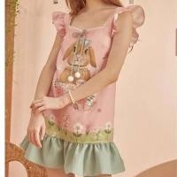 ราคา Pink Bunny Dress น่ารักขี้อ้อนมากๆกับมินิเดรสรุ่นนี้ ซูมใกล้จะเห็นว่าเป็นเนื้อผ้าไหมลินินแท้ chaya (7994517743)