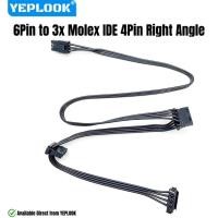 ราคา YEPLOOK Molex Cable, 6Pin to 3 Molex IDE 4Pin สายไฟมุมขวาสําหรับ Corsair HX1200, HX1000, HX8500, HX750 PLATINUM Modular (44330325190)