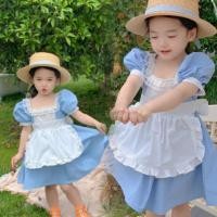 ราคา ชุดเดรสสาวโลลิต้าสีฟ้าน่ารักตัดสีขาว (41158825248)