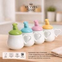 ราคา St Yves Heart Pear Mug ถ้วยเซรามิก แก้วเซรามิค แก้วฝากระต่าย แก้วจับหัวใจ พร้อมฝาปิดกระต่าย (46608411757)