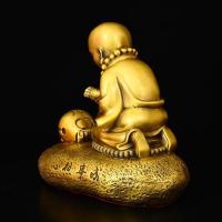 ราคา Buddha's wishes come true A bronze statue of a young monk reciting sutras Length 22, Width 12, Heig (54404147187)