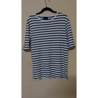 ราคา Zara Man เสื้อยืดลายทางขาวกรม โอเวอร์ไซส์ Oversized (25858624290)