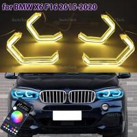 ราคา RGB Multi-สี App ควบคุม M4 สไตล์ LED ไฟหน้า Angel Eyes หลอดไฟแหวนโคมไฟสําหรับ BMW X6 F16 2015-2019 xDrive35i 50i 30d 35d (53911095697)