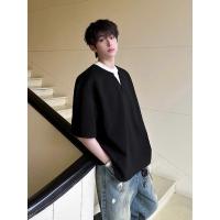 ราคา High-End Feeling Double-Layer Collar ปลอมสองชิ้นแขนสั้นเสื้อยืดผู้ชายฤดูร้อน Niche Design Feeling (48911132049)