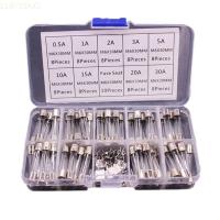 ราคา 72pcs Fast Blow Glass Tube Fuses 6x30mm 250V 0.5A/1/2A/3A/5A/10A/15A/20A/30A (28379124569)