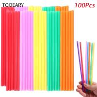 ราคา TAINAKARITSU 100 ชิ้นพลาสติกหลอดทิ้ง,หลากสีอุปกรณ์ปาร์ตี้ที่มีสีสันอุปกรณ์เสริมบาร์หลอดดื่ม,ฤดูร้อน 19 ซม.หลอดชานมขนาดใหญ่ (48703108875)