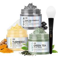 ราคา ANAI RUI 3 Pcs Face Mask Set - Turmeric Clay Mask - Green Tea Face Mask - Dead Sea Mud Mask for Oily Skin, Blackheads & Pores -Spa Gift Set Self Care for Women Teens 2.5 oz Each (51960885963)