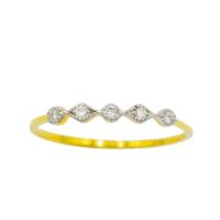 ราคา Happy jewelry แหวนเพชรเรียงสลับ กลม ข้าวหลามตัด แหวนเพชร แหวนทองเพชรแท้ ทองแท้ 37.5% ME817 (45558215749)