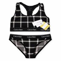 ราคา Calvin Klein Windowpane Black Set ของแท้ 100% พร้อมส่ง ชุดชั้นใน CK บรา & Bikini Panty ผ้าคอตตอน Premium ใส่สบายเรียบหรู (55206233347)