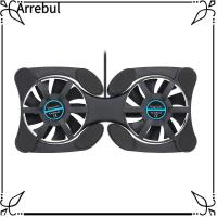 ราคา AREBUL USB Dual Fan Cooler, แผ่นกันลื่นแบบพับได้ Cooling Pad, สีดําแบบพกพาเสียงรบกวนต่ํา Black Laptop Cooler Gaming Setup (47509285585)