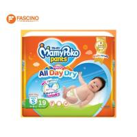 ราคา MAMY POKO Pants Happy All Day Dry กางเกงผ้าอ้อมเด็ก Size S จำนวน 19 ชิ้น (46159631789)