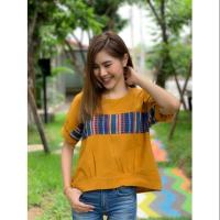 ราคา เสื้อพื้นเมือง ผ้าฝ้าย ผ้าไทย สีเหลือง สีฟ้า สีชมพู (40") (2421297264)