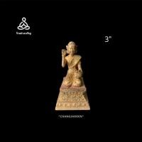 ราคา นางกวัก ลงรักปิดทองเนื้อทองเหลือง ขนาด3นิ้วใต้ฐานดินไทย (26976089718)