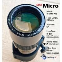 ราคา เลนส์มือหมุน Nikon 200mm f4 (32) Micro-NIKKOR Integrated Coating Mount Ai-s Rare (29758224419)
