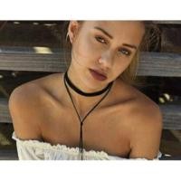 ราคา Choker กำมะหยี่ และเชือกชามัว เส้นคู่ (66989012)