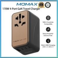 ราคา MOMAX 170W GaN Universal Travel Adapter 1-World 4-Port GaN Travel Charger International Power Adapter 2 USB-C 2 USB-A Worldwide Travel Plug Adapter (43423495489)
