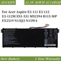 ราคา 11.4V AC14B18J MS2394 AC14B13J แบตเตอรี่แล็ปท็อปสำหรับ Acer Aspire E3-111 E3-112 N15Q3 B115-MP EX2519 (26394734356)