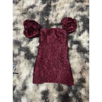 ราคา เดรสสั้นเกาะอก แขนตุ๊กตาพอง ซิปหลัง ผ้านูน (22429270237)