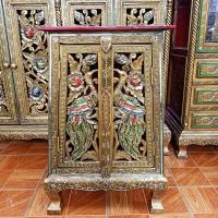 ราคา ตู้พระไตรปิฎก 24x43x64cm ตู้เก็บคัมภีร์ หนังสือ พระธรรม ตู้ ไม้ ตู้เก็บของ ฉลุลาย ลายนกยุง ถวายวัด (13232649573)