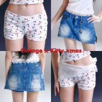 ราคา Cintage♡ CT2155 Cintage x kitty xmas - Skort rumishort denim (40675865025)