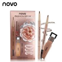 ราคา (A12) มาใหม่ ( ของแท้ 100% ) โนโว Novo Eyebrow โนโว ดินสอเขียนคิ้ว แถมไส้ดินสอ + บล๊อกคิ้ว 3 ชิ้น พร้อมส่ง Novo (43168028559)