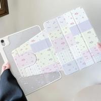ราคา พร้อมส่งเคสไอแพด Gen11 หมุนได้ 360° ลายดอก ลายตาราง มีที่ใส่ปากกา iPad Gen10 Air7 Air6 Pro11 12.9 (40776200311)