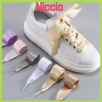ราคา NICCIO 1 คู่รองเท้า Laces,เรียบ DIY ผ้าไหมซาตินเชือกผูกรองเท้า,แฟชั่นซาตินผ้าไหมสองด้านแบน Laces รองเท้าอุปกรณ์เสริม (51258426879)