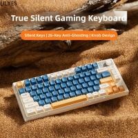 ราคา LILYES Mechanical Feel Keyboard, 75 เค้าโครงขนาดกะทัดรัด Gaming Mechanical Keyboard, การเชื่อมต่อแบบมีสายพิเศษ Ultra-Quiet Illuminated Gaming Keyboard Esports (51607722012)