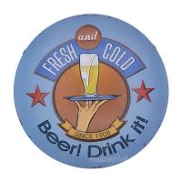 ราคา ป้ายสังกะสีวินเทจ Fresh and Cold Beer! Drink it!, 30 ซม. (ปั๊มนูน) (1506299039)