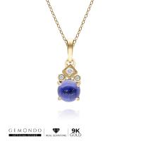 ราคา Gemondo จี้ทองคำ 9K ประดับลาพิส ลาซูลี (Lapis Lazuli) และเพชร ทรงกลมดีไซน์คลาสสิก (22552424202)