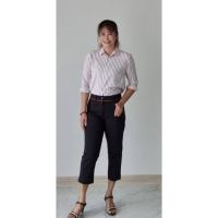 ราคา กางเกง 7ส่วน สีดำ ผ้าโรเชฟ (13608015403)