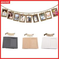 ราคา BAIHE 10 ชิ้นแขวนภาพผนัง, 2M เชือก Multi-function DIY กรอบรูปกระดาษคราฟท์,ใช้งานง่ายตกแต่งบ้านหัตถกรรมพร้อมคลิปกรอบรูปบ้าน (44428910429)