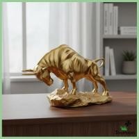 ราคา [ห้องเครื่องมือ] เรซิ่นรูปปั้นกระทิงบรอนซ์สัตว์หุ่นมีสไตล์ตกแต่งรูปปั้นเสือดําสําหรับพิธีขึ้นบ้านใหม่ชั้นวางโต๊ะแสดง (28394797104)