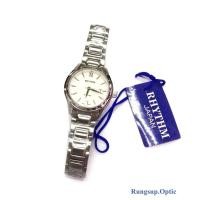 ราคา Rhythm นาฬิกาข้อมือผู้หญิง หน้าปัดสีขาว กระจก Sapphire มีวันที่ ขนาดหน้าปัด 22 mm. (1159802728)