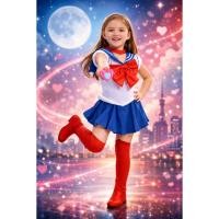 ราคา 7C111 ชุดเด็ก เซเลอร์มูน ชุดนักเรียนญี่ปุ่น Anime Cosplay Costume (4550855116)