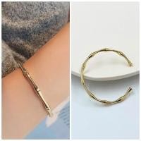 ราคา กำไลทองลายไม้ไผ่ ชุบทอง18k กำไลข้อมือ ปรับขนาดได้ ทองชุบ (11810551538)