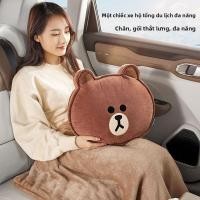 ราคา Line Friends หมอนหมีสีน้ําตาล 2 in 1-ผ้าห่มสํานักงานที่อบอุ่นหนา หมอนพนักพิงน่ารัก เหมาะสําหรับรถยนต์และ Nap (57708704843)