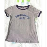 ราคา เสื้อยืดแขนสั้น Strawberry milk สีเทา (2812462684)