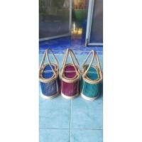 ราคา โครงกระเป๋าคุณนายใบจิ๋ว ss พันขอบพร้อมเส้นสาน คละสีส่ง (28587104380)
