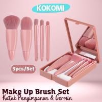 ราคา Kokomi Make Up Brush Set Mirror Box Portable Make Up Brush Mirror Set 5 ชิ้น MS01 (43102671843)