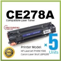 ราคา Discount4U **Pack 5**Toner รุ่น CE278A 278 78A 78 For HP LaserJet Pro P1560/P1566/P1600 /P1606dn/M1536dnf (5419034921)