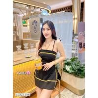 ราคา Bs3227 เซตสายเดี่ยว กางเกงขาสั้น เสื้อสายเดี่ยวผูกไหล่ ผ้าเทพ (17687761386)