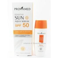 ราคา PROVAMED SENSITIVE SUN AQUA SERUM SPF 50 PA+++ โปรวาเมด ครีมกันแดดเซรั่มเอสพีเอฟ 50 พีเอ+++(40 ML) (22036761698)