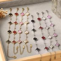 ราคา Four-leaf Clover Four-ดอกไม้สร้อยข้อมือผู้หญิง 18k Gold Light Luxury Diamond Round White Fritillary สร้อยคอ (40121326391)