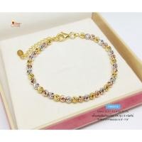 ราคา สร้อยข้อมือเงินแท้ 92.5% ชุบ 3 กษัตริย์ สร้อยร้อยเม็ดเงินลายอิตาลี-ตัดลาย ปรับความยาวได้ (เม็ดเงินอิตาลี) TH0313 (6042215883)