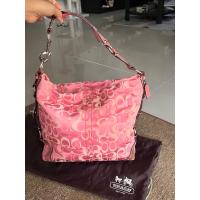 ราคา Coach vintage แท้ Carly Optic Signature Large Hobo Shoulder Bag(รหัสรุ่น F13981) ในโทนสีชมพู Hot Pink (52759254275)
