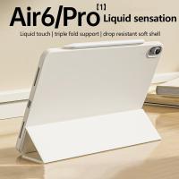 ราคา Ultra Slim Trifold Stand Soft TPU PU หนังสําหรับ iPad Air11 2024 Air6 Air 13 2024 Pro 11 2024 Air 5 4 3 2 1 Pro 13 10th 10.9 10.2 9th 8th 7th 9.7 Mini 6 5 4 3 2 1 (26551619285)