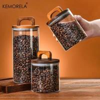 ราคา Wood Lid Glass jar Airtight Canister Food Container Tea Coffee Beans Kitchen Storage Bottles Jar Sealed Grounds Candy Ja (29837243343)