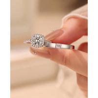 ราคา แหวนคู่ฝังเพชร moissanite แท้ ใช้งานหมั้น งานแต่ง เงินแท้ ชุบทองคำขาว18k (53907590066)